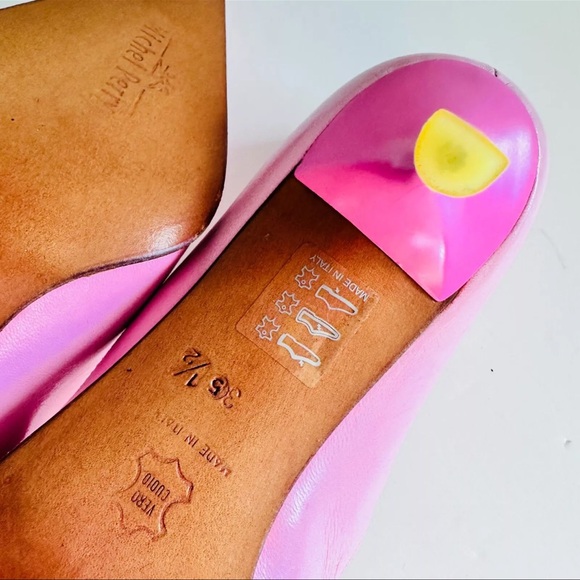 NWOB Michel Perry Pink Pointed Pumps Leather Italy 35.5 US5.5 Vintage Y2K - Picture 9 of 9